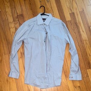 jf j.ferrar Men's Light Gray Casual Button Down Shirt
